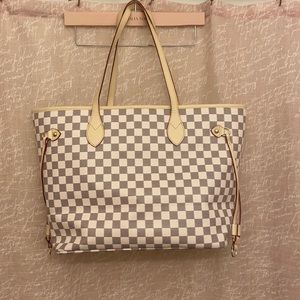 Daisy Rose Checkered Tote Bag w/Pouch